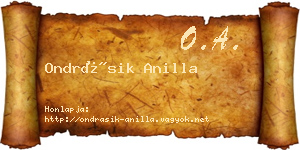 Ondrásik Anilla névjegykártya